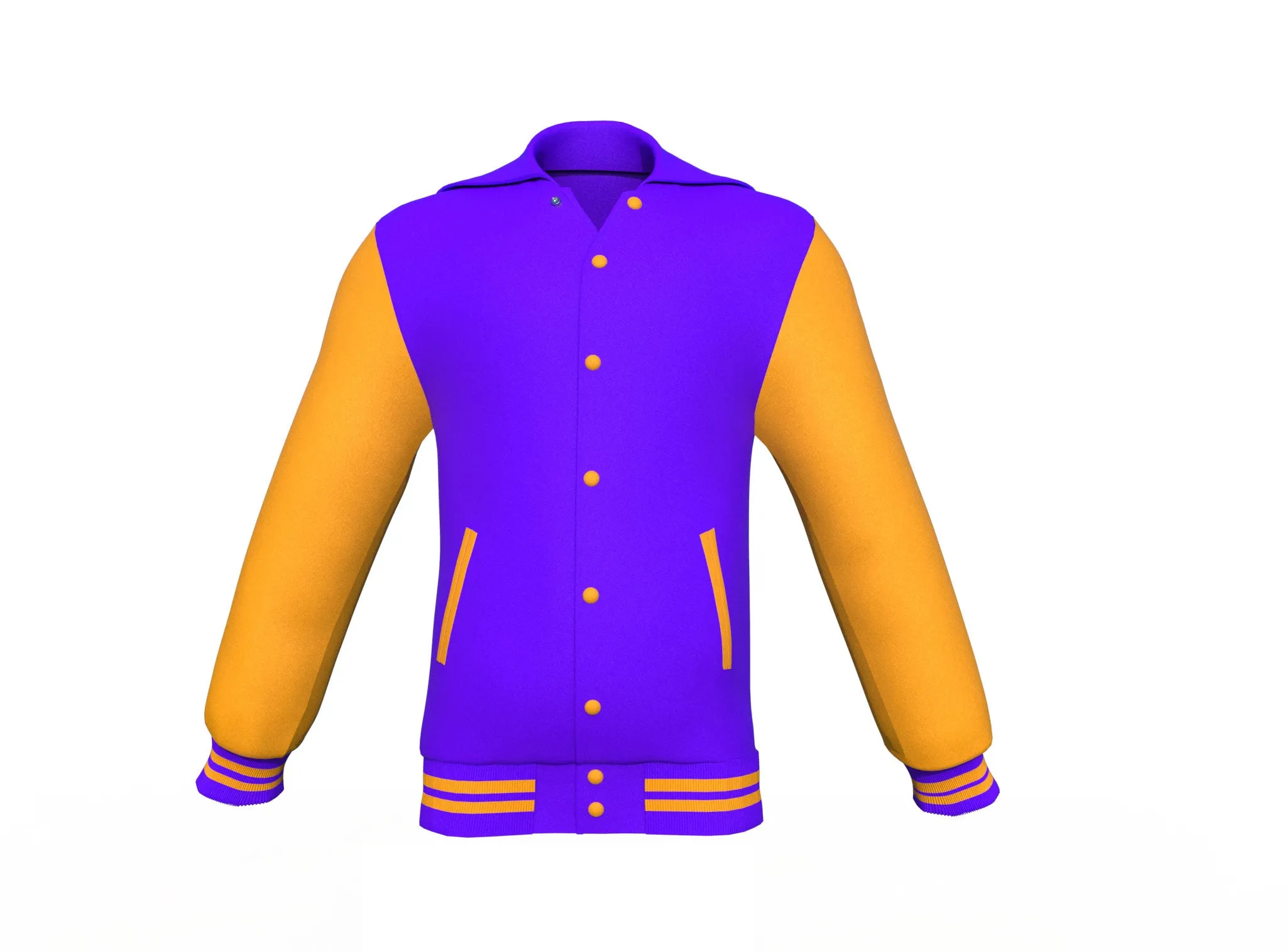 Purple Varsity Letterman Jacket with Gold Sleeves