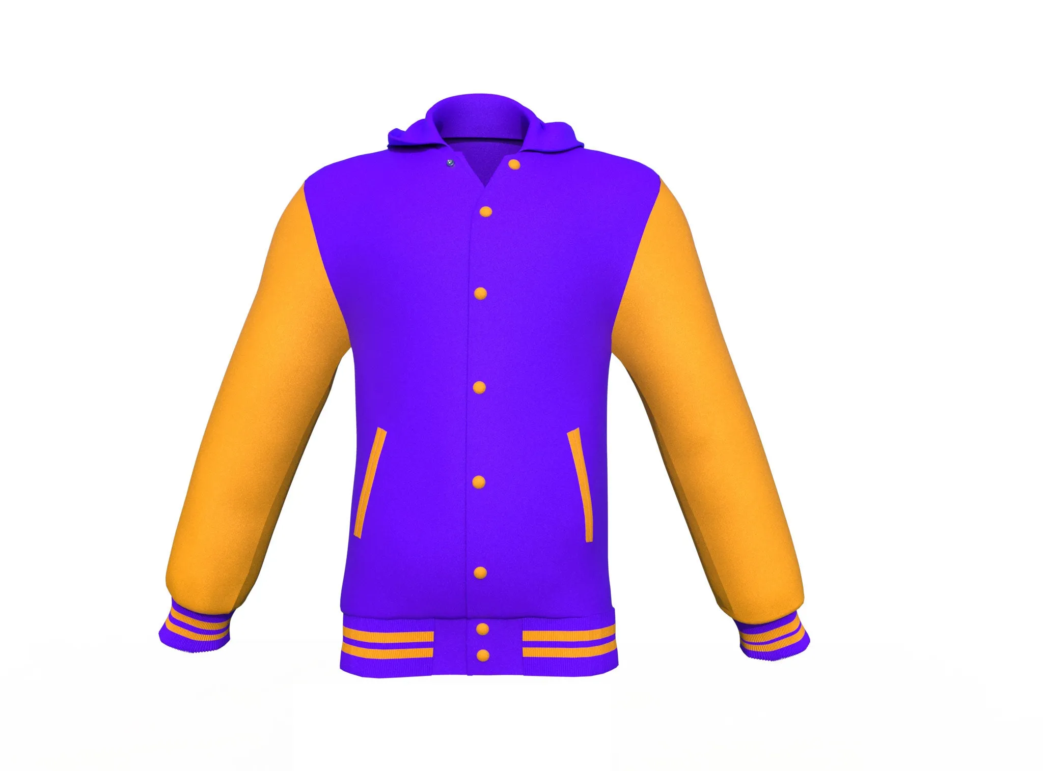 Purple Varsity Letterman Jacket with Gold Sleeves