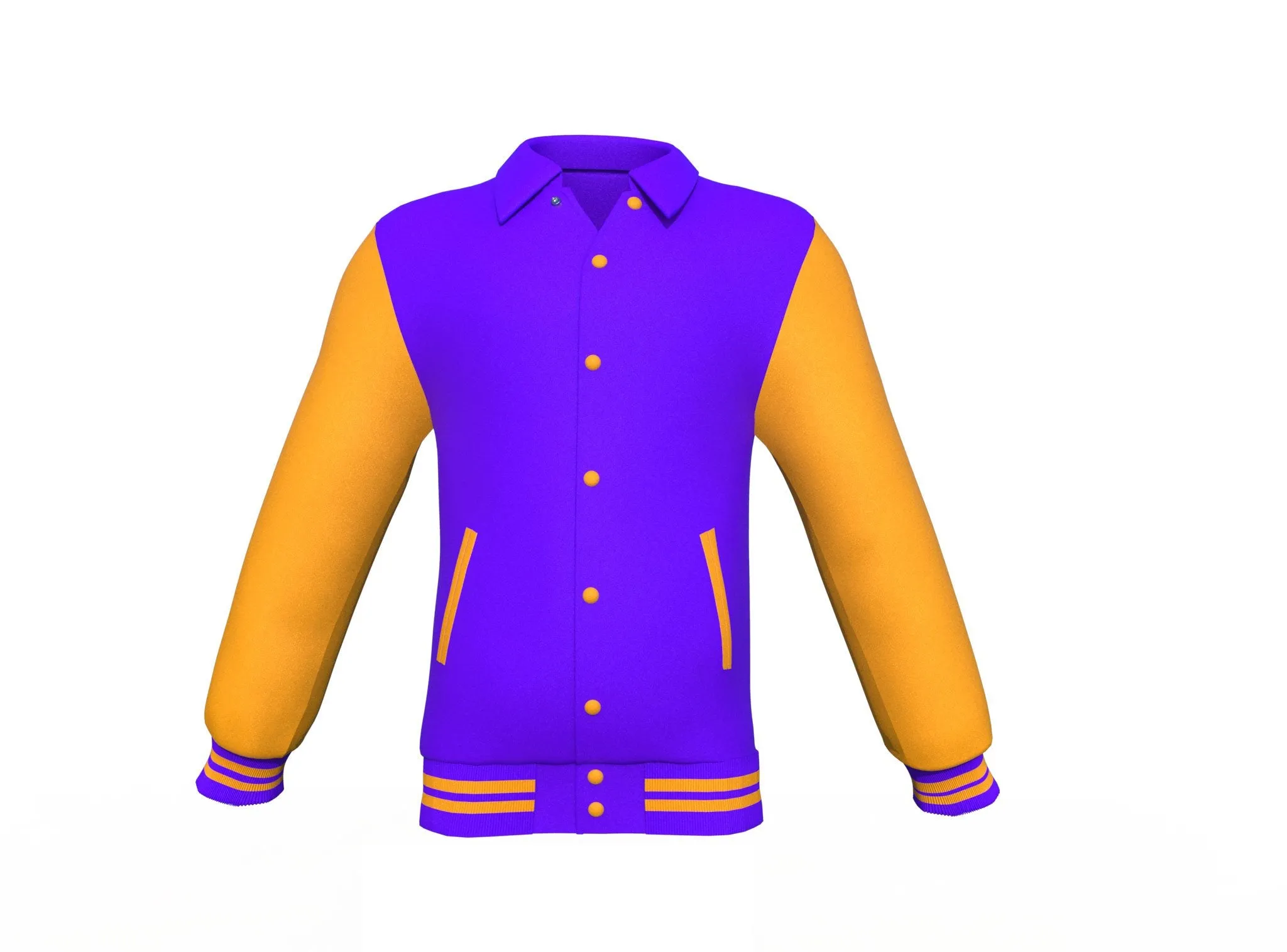 Purple Varsity Letterman Jacket with Gold Sleeves