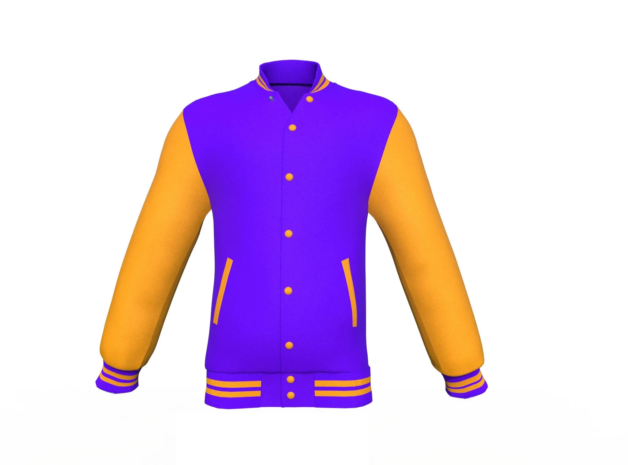 Purple Varsity Letterman Jacket with Gold Sleeves