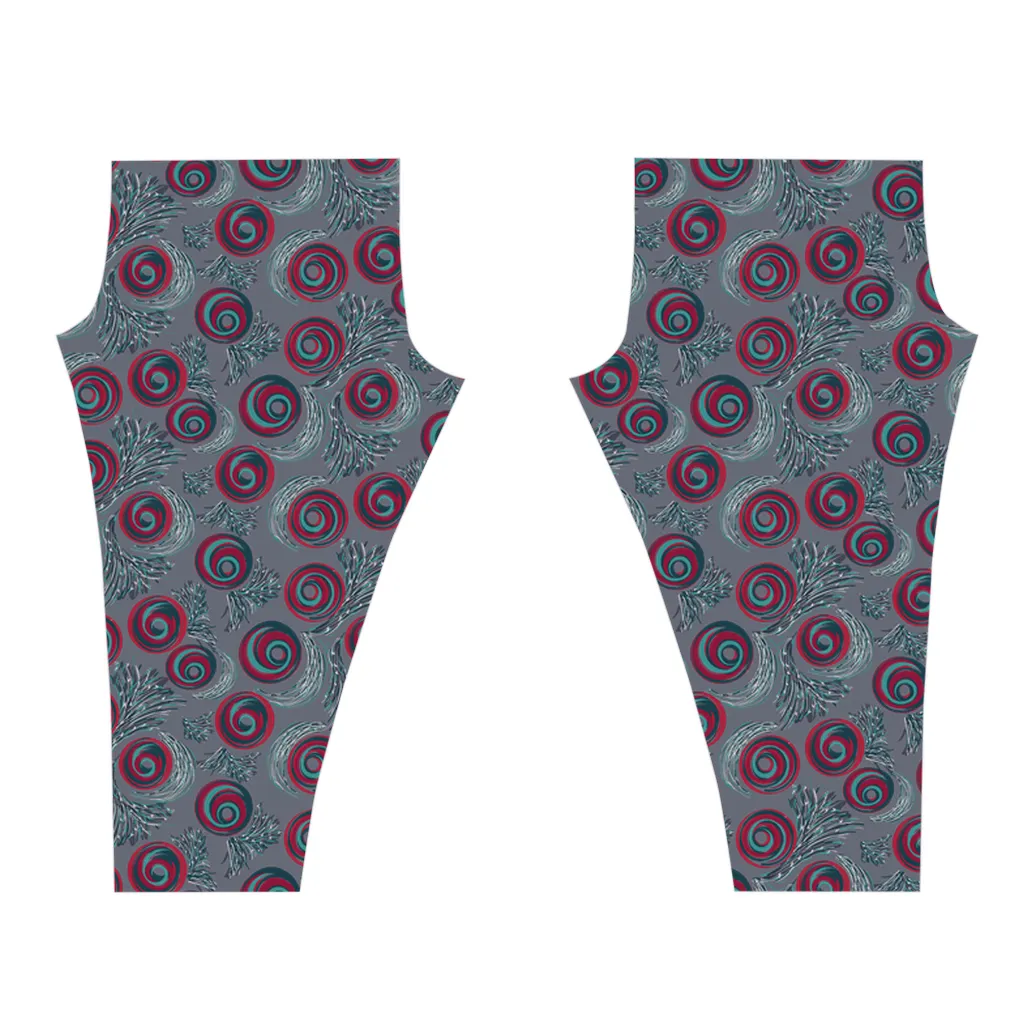 Red Blue Spiral Gray Leggings for women XS-2XL