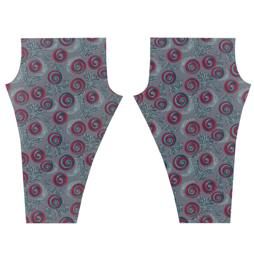 Red Blue Spiral Gray Leggings for women XS-2XL