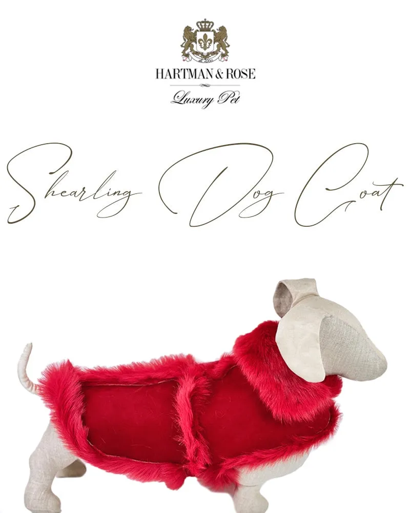 Red Long Haired Shearling Dog Coat