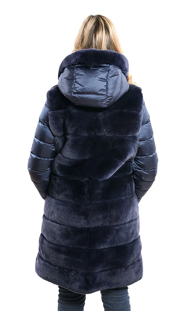 Rex reversible coat with down sleeves