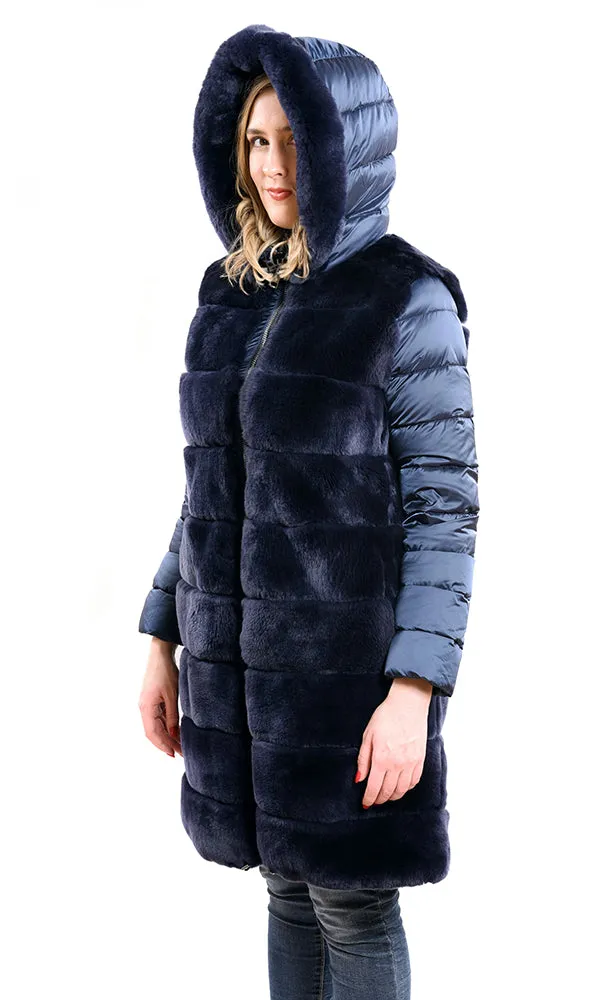 Rex reversible coat with down sleeves