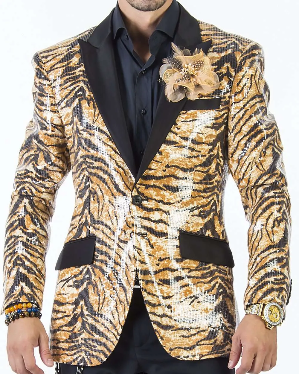 Sequin Blazers Mens - Tiger 1 - Prom - Tuxedo - Wedding