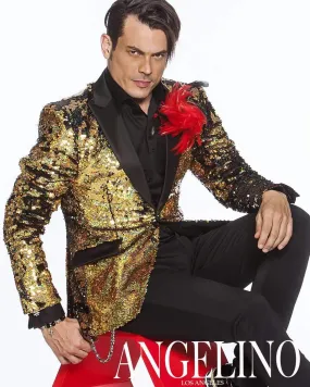 Sequin Jacket Gold/Black - Prom - Tuxedo - Wedding