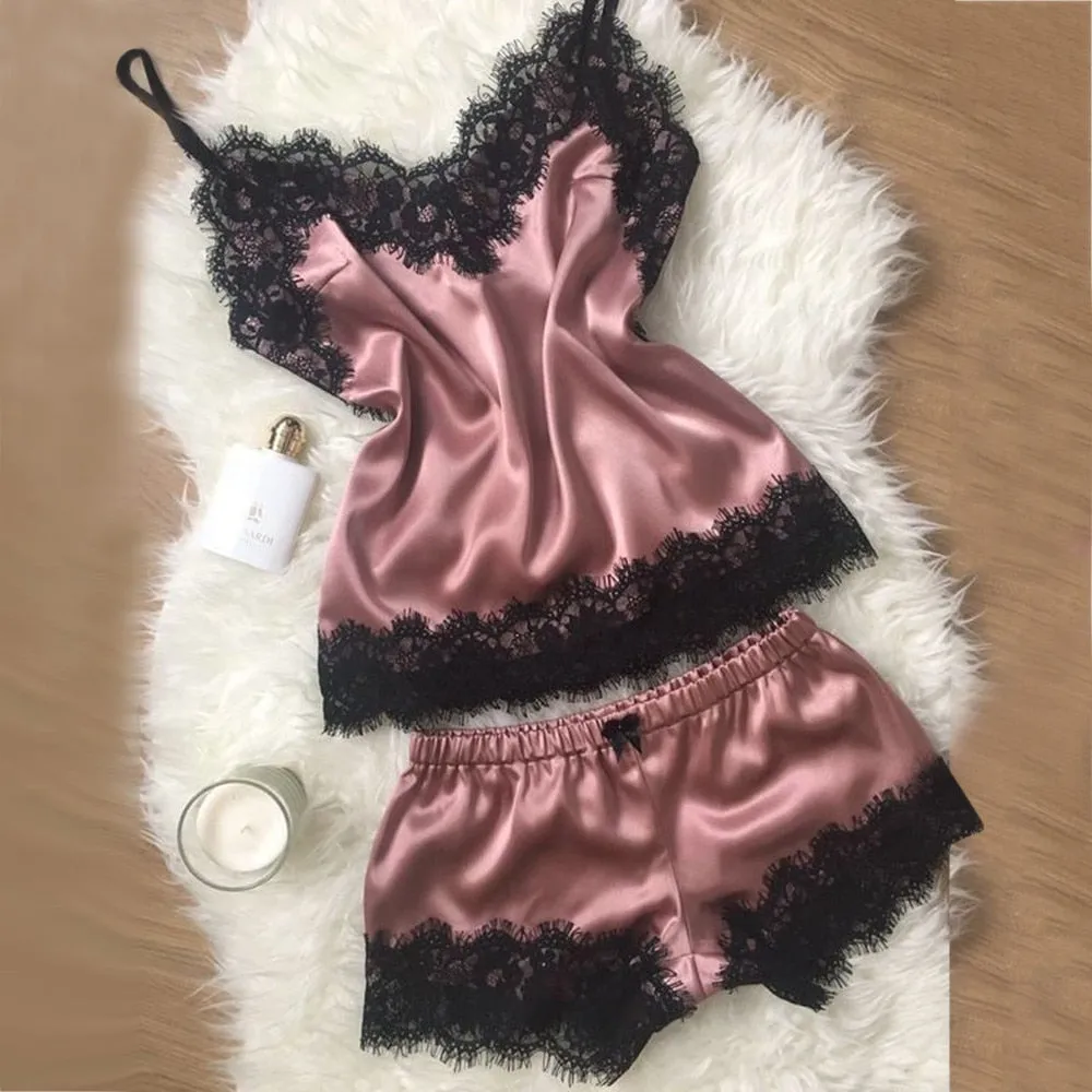 Sexy Lingerie Silk Satin Nightwear