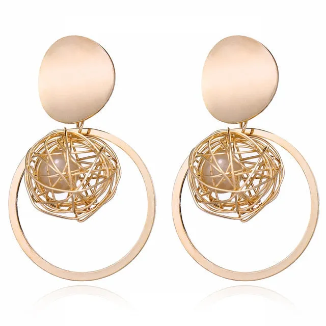 Statement Earrings Big Geometric Round Earrings