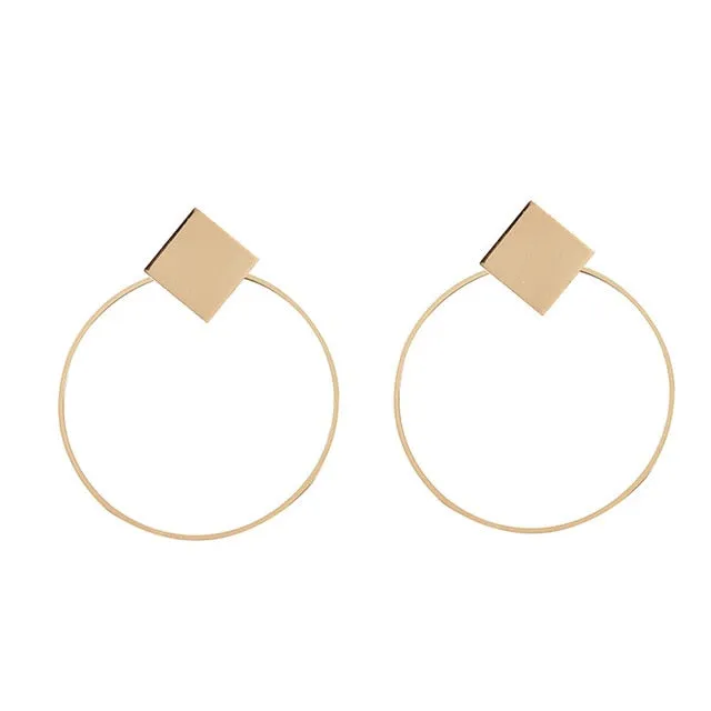 Statement Earrings Big Geometric Round Earrings