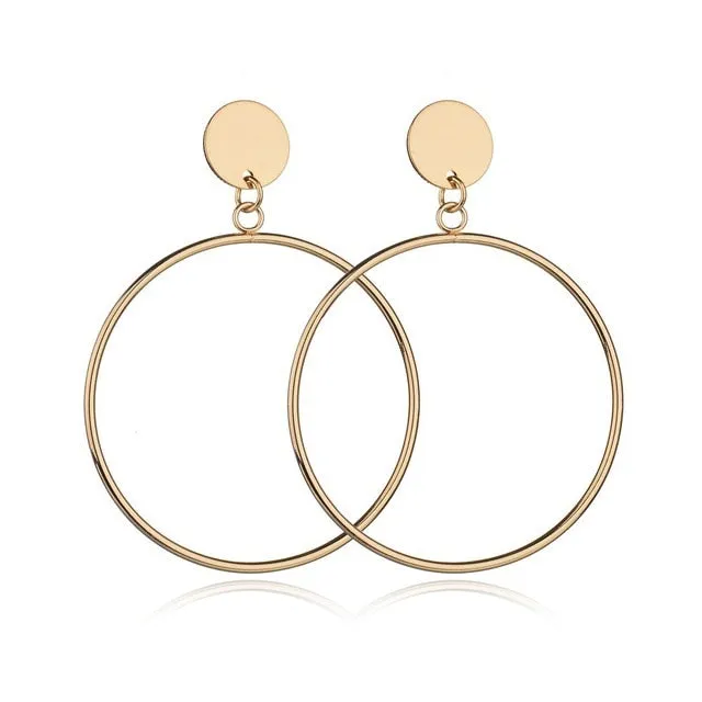 Statement Earrings Big Geometric Round Earrings