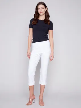 Stretch Pull-On Capri Pants - White