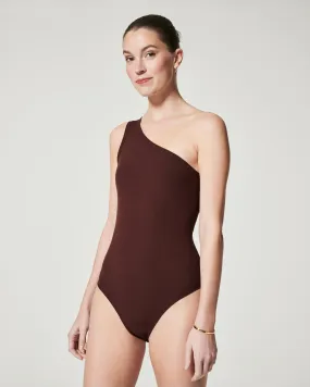 Suit Yourself Ribbed One Shoulder Bodysuit