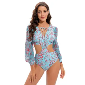 Surfing Swimsuit For Women 2022 Bikini Long Sleeve Swimwear Tiger Print Push Up Summer Bath Suit Two Piece Bandeau Biquini