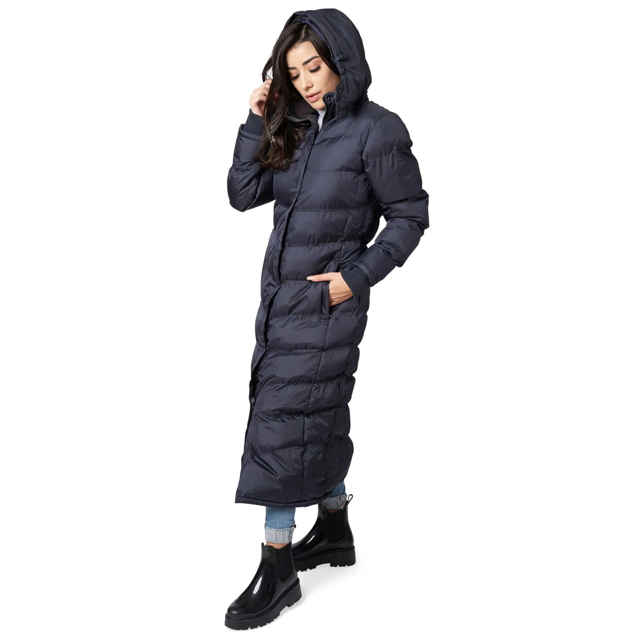 U2Wear Full Length Ladies Water Resistant Puffer Coat