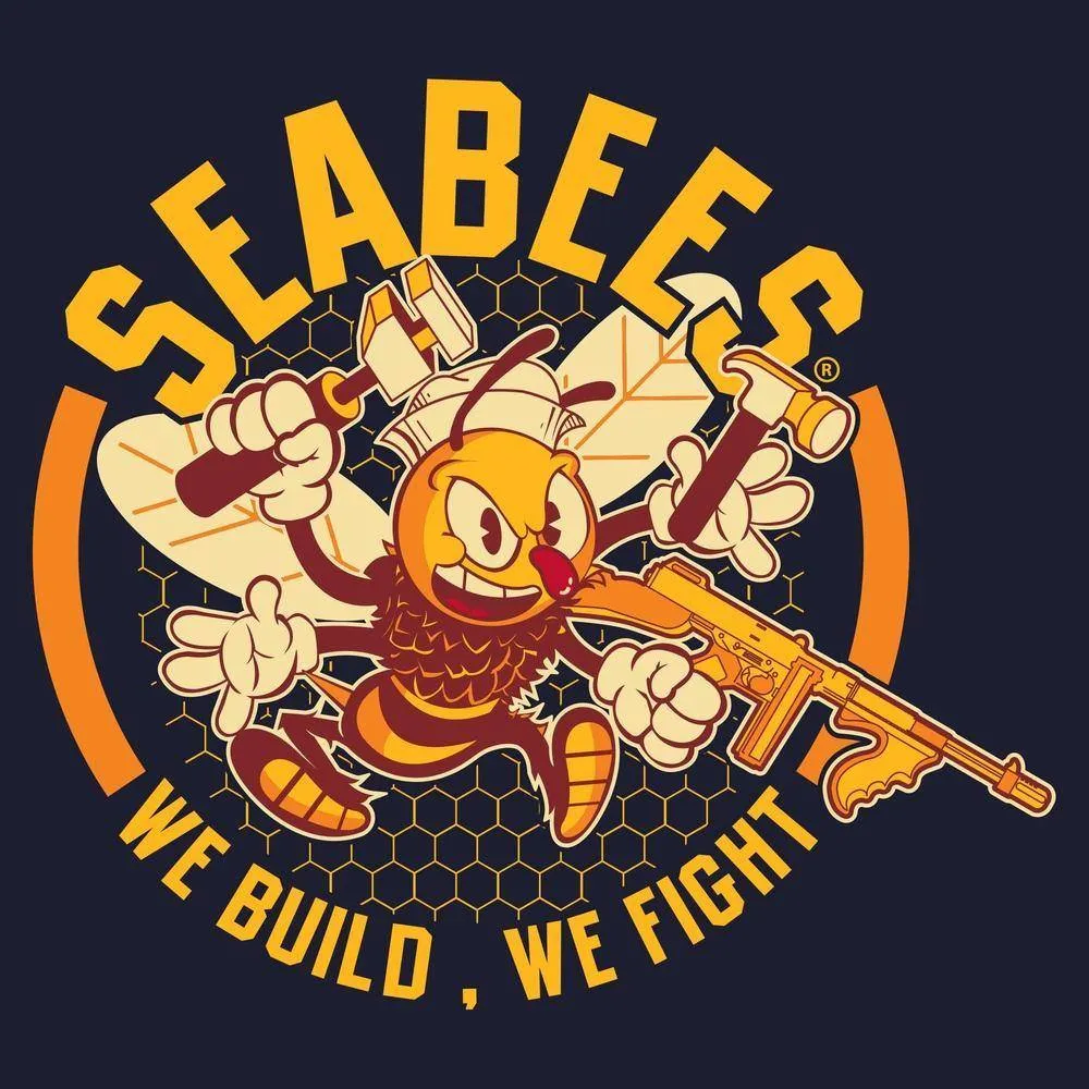 USN - We Build, We Fight T-Shirt - Navy