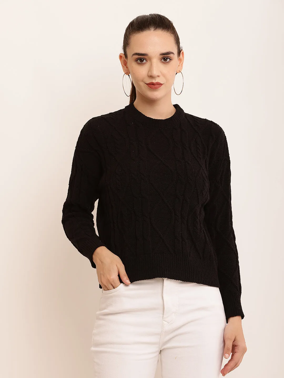 Women Cable Knit Sweater