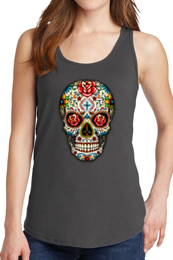 Women's Day of The Dead Skull Core Cotton Tank Tops -XS~4XL