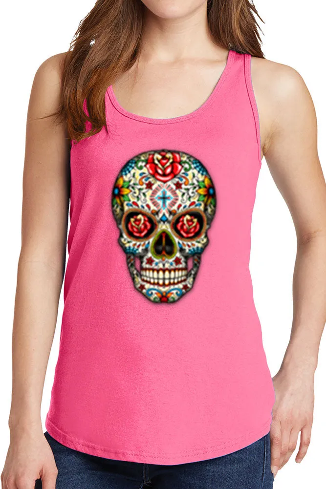 Women's Day of The Dead Skull Core Cotton Tank Tops -XS~4XL