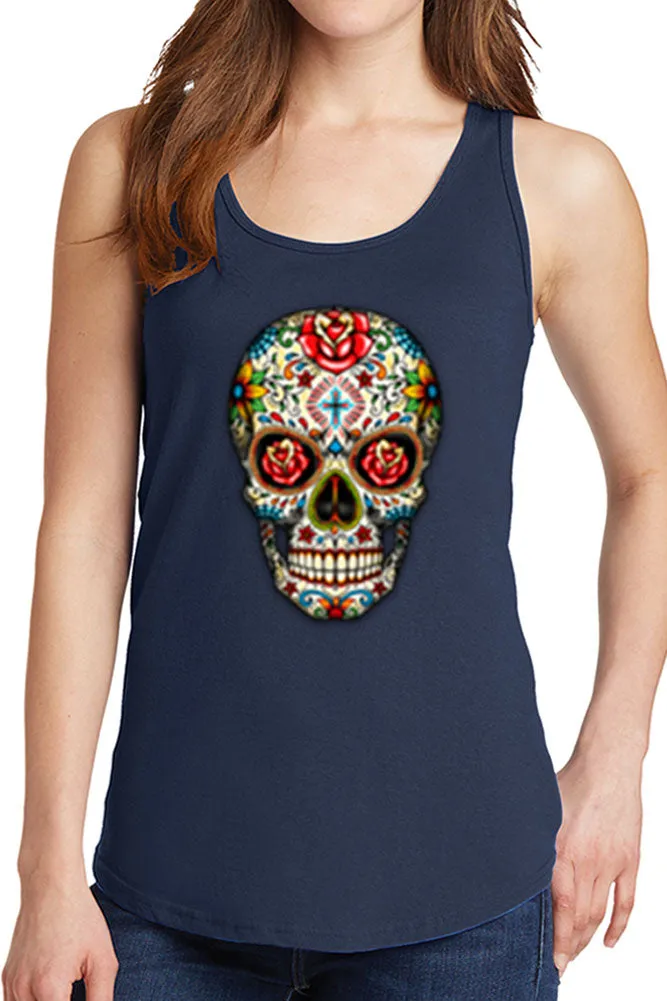 Women's Day of The Dead Skull Core Cotton Tank Tops -XS~4XL