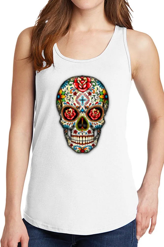 Women's Day of The Dead Skull Core Cotton Tank Tops -XS~4XL