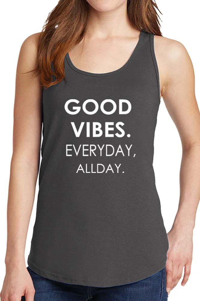 Women's Good Vibes Everyday All Day Core Cotton Tank Tops -XS~4XL