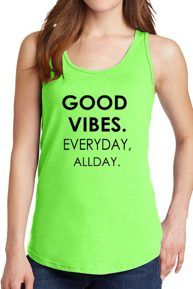 Women's Good Vibes Everyday All Day Core Cotton Tank Tops -XS~4XL