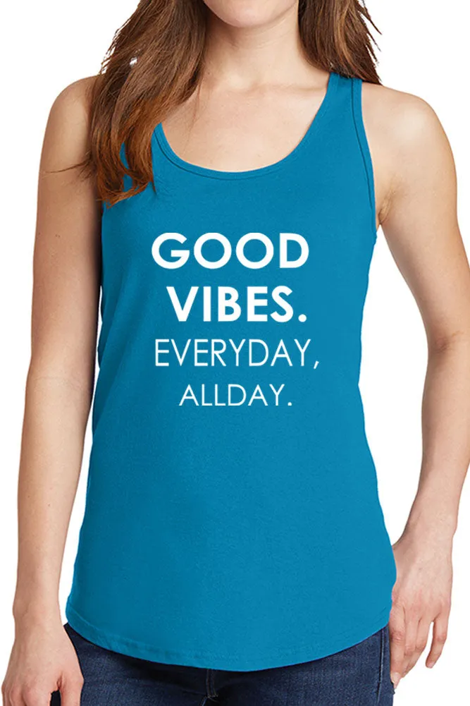 Women's Good Vibes Everyday All Day Core Cotton Tank Tops -XS~4XL