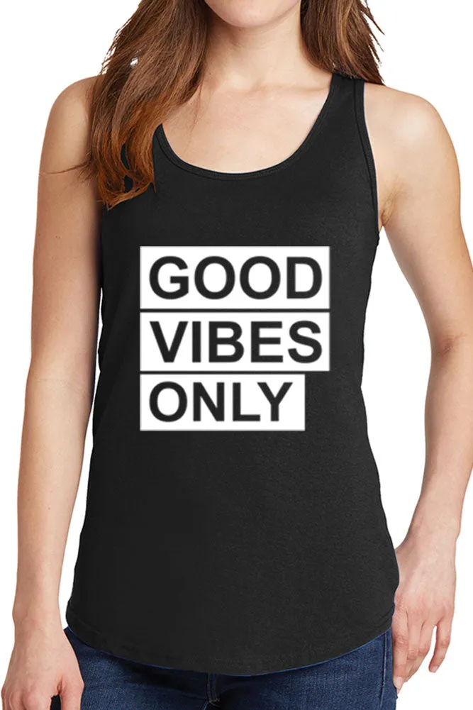 Women's Good Vibes Only Core Cotton Tank Tops -XS~4XL