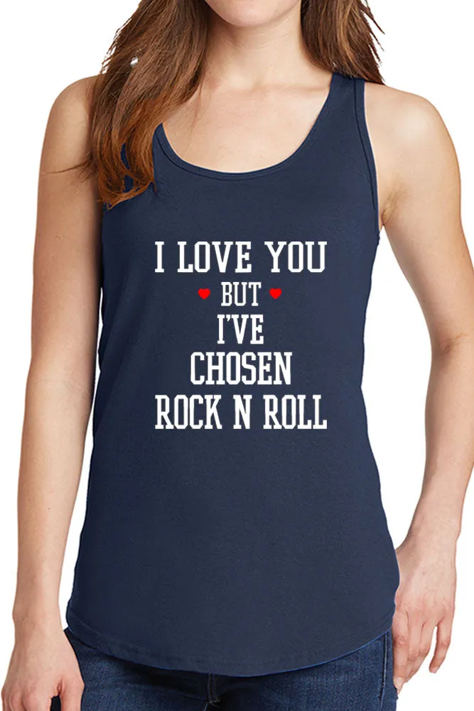 Women's I Love You but Rock N Roll Core Cotton Tank Tops -XS~4XL