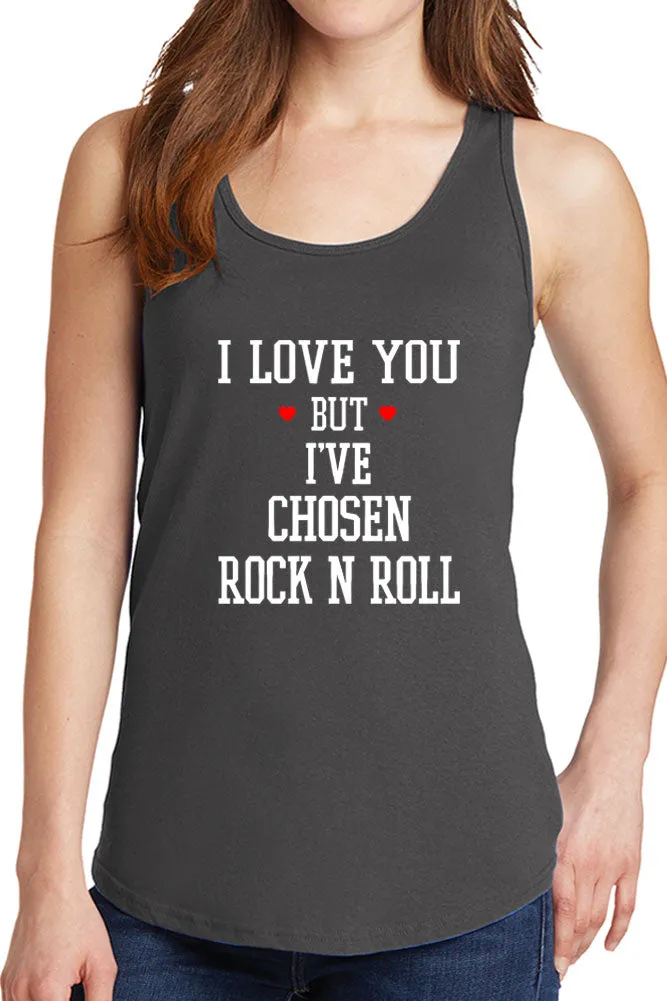 Women's I Love You but Rock N Roll Core Cotton Tank Tops -XS~4XL