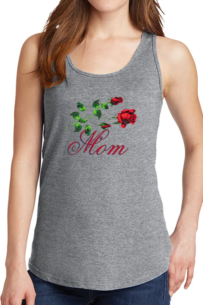 Women's Mom with Roses Core Cotton Tank Tops -XS~4XL