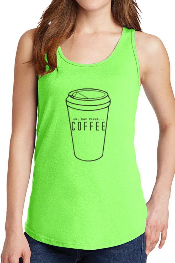 Women's Ok But First Coffee Core Cotton Tank Tops -XS~4XL