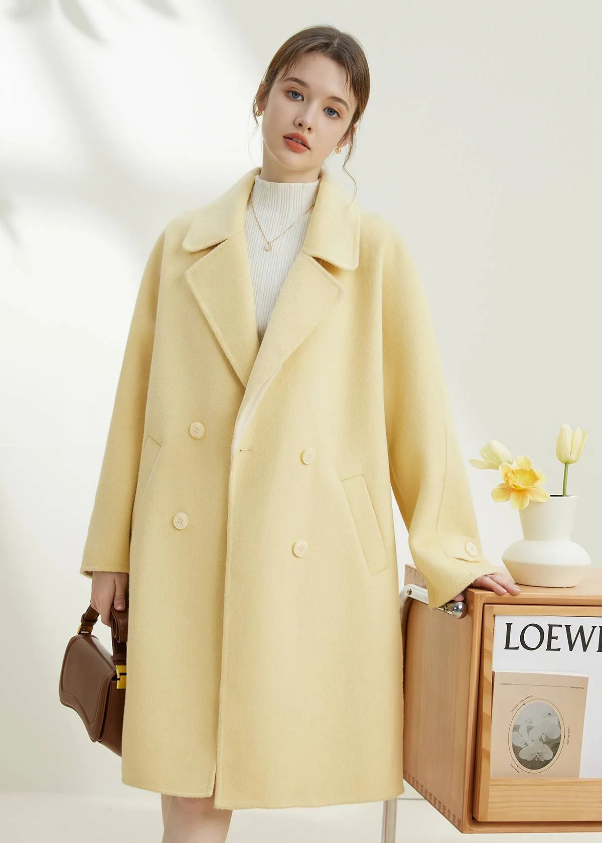 Yellow Double Face Wool Coat